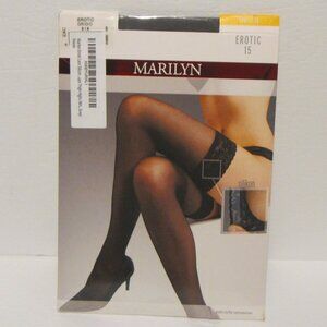Marilyn Erotic 15, Lace Top Thigh High Stockings, Grey 3/4 M/L